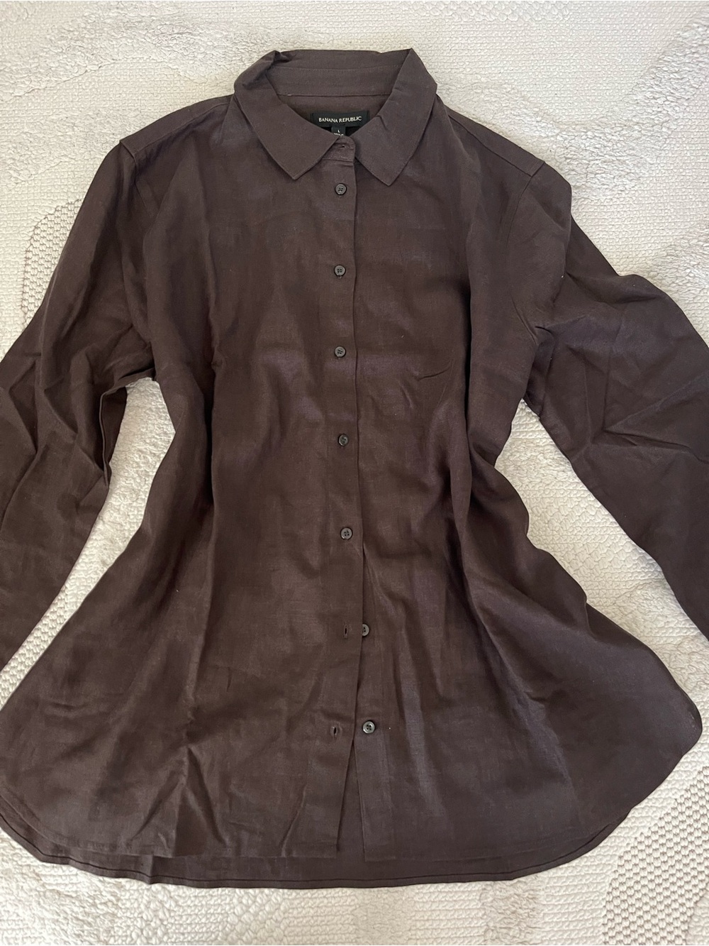 Banana Republic Men's Button-Down Shirt in Dark Brown
